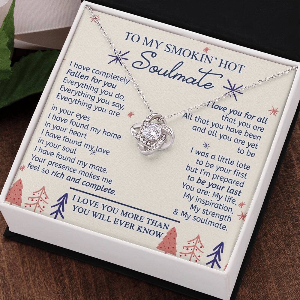 To My Smokin' Hot Soulmate Necklace From Husband, Boyfriend Gift On Birthday Christmas Jewelry Gifts For My Wife Personalized Gift Present Pendant for Future Wife Soulmate Girlfriend My Love