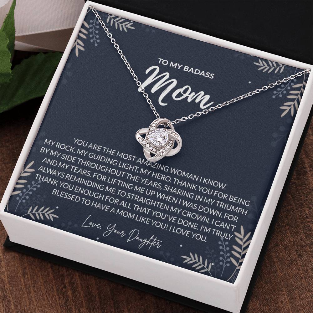 To my Badass Mom Necklace from Daughter Gift for Mother's Birthday Xmas Present