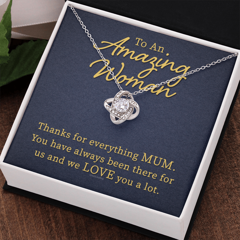 Thank You Mom For Everything Necklace, Happy Mother And Daughter Gift Necklace, To My Mom Necklace From Daughter, Thank You Card Gift For Woman On Mother's Day, Anniversary Necklace Gift For Her