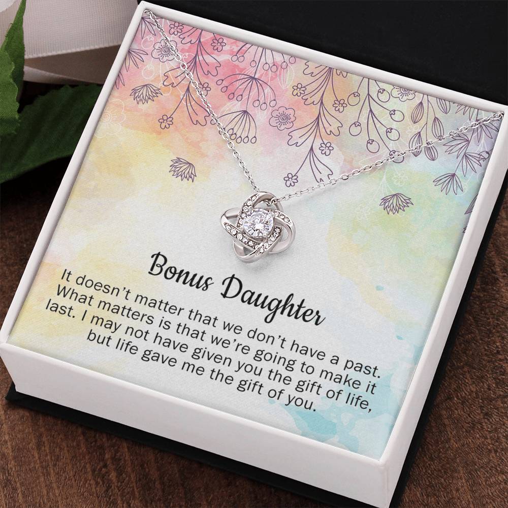 Personalized Gift Necklace - To My Bonus Daughter Gift From Mom, Step Daughter Necklace, Stepdaughter Gift From Stepmom, Step Daughter Wedding Gift, Bonus Daughter Necklace Jewelry Gift For Girls