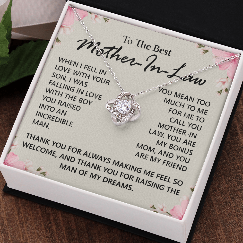 Mother In Law Gift Necklace The Love Knot Necklace Gift For Mother In Law Bonus Mom To The Best Mother In Law Necklace From Daughter Thank You Necklace Gift For Mother In Law Jewelry Gift For Women