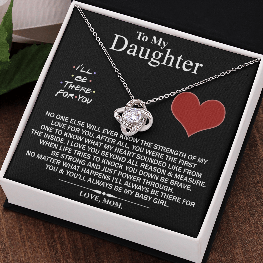 Mother And Daughter Love Knot Necklace, I'll Be There For You Necklace, To My Daughter Love Knot Necklace From Mom, Jewelry Gift For Girls, Baby Girl Love Knot Necklace, Gift Necklace For Daughter