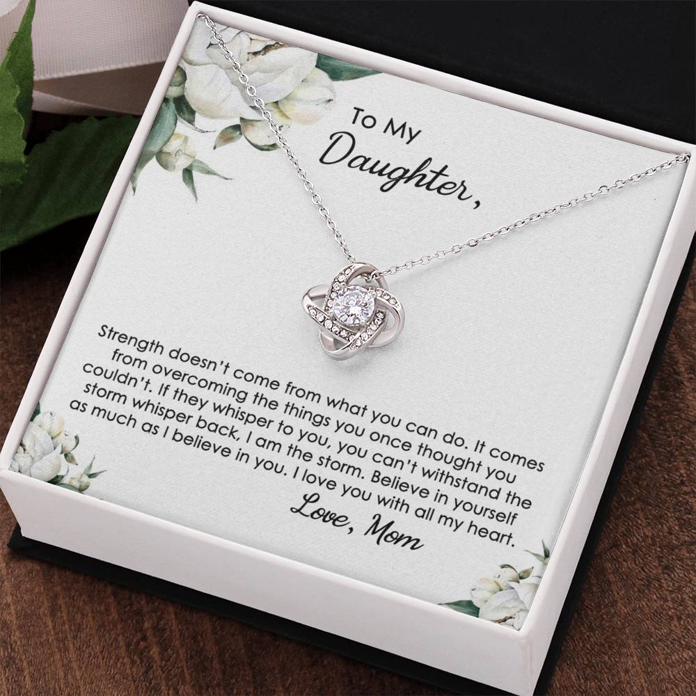 To My Daughter Love Knot Necklace From Mom, Mother And Daughter Pendant Gifts Necklace, To Daughter Pendant Gift From Mom, Little Girl Necklace I Love You With All My Heart Jewelry Gift For Girls