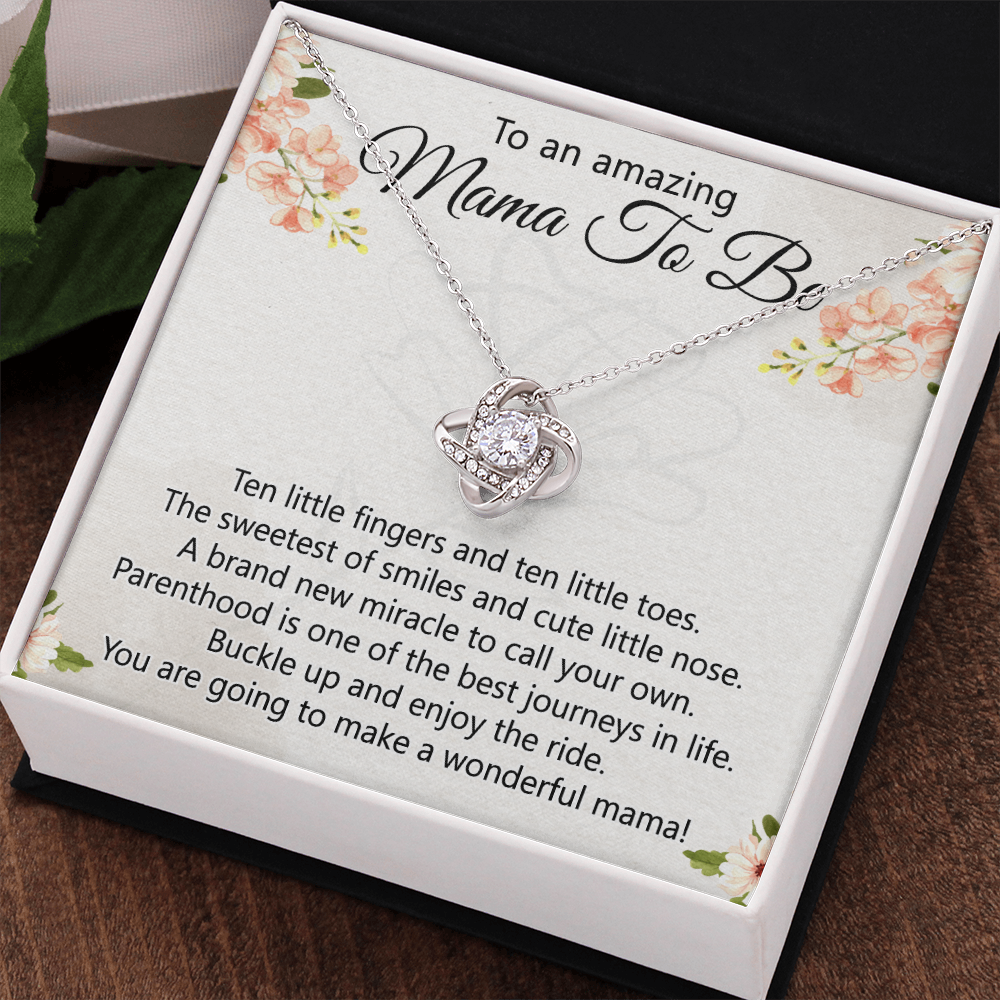To An Amazing Mama To Be Necklace, New Mom Necklace, Mama To Be Love Knot Necklace Gift for New Mommy, Mother's Day Necklace Gift for New Mom New Mother Gift Necklace Pregnancy Gift for Mama Mommy