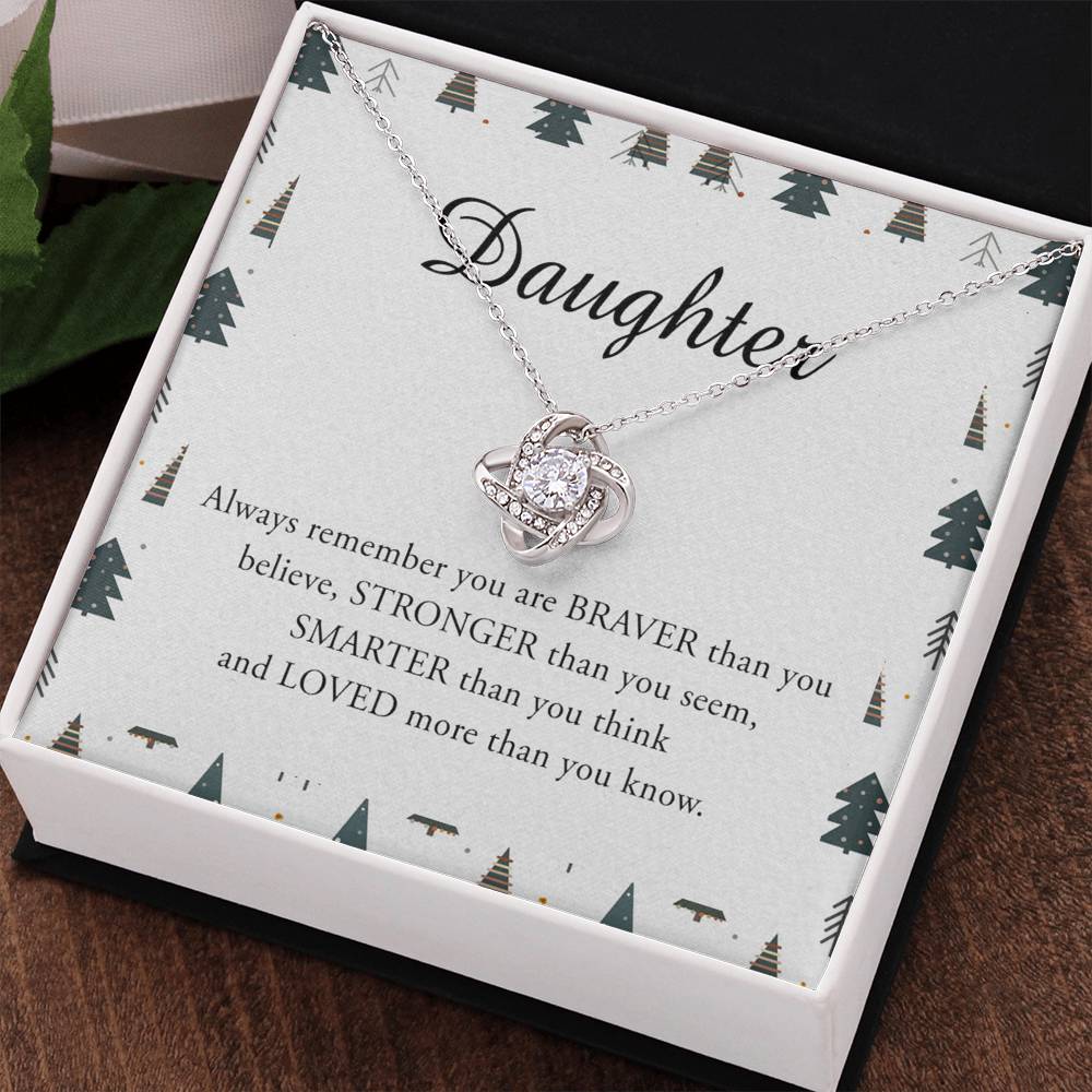 To My Daughter Merry Christmas Necklace Gift for Daughter Christmas Jewelry for Daughter Christmas Pendant Card Gift for Daughter Xmas Gift Necklace Jewelry Gift For Girls, Little Girl