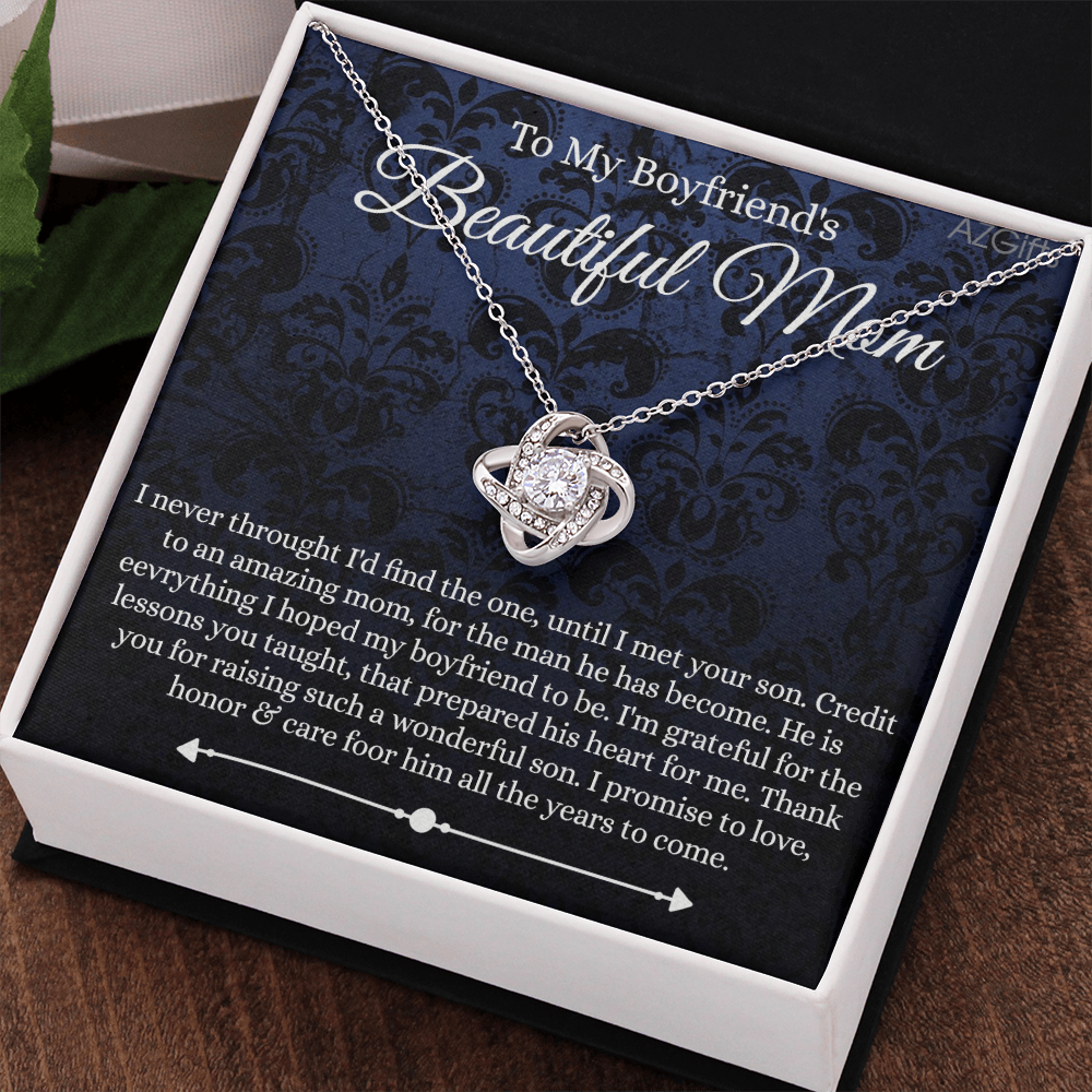 To My Boyfriend's Mom Necklace From Girlfriends, With Message Card And Box Gift For Boyfriends Mom Gift Necklace, Presents for Mom Necklace for Women, Mother's Day Necklace For Her On Mothers Day