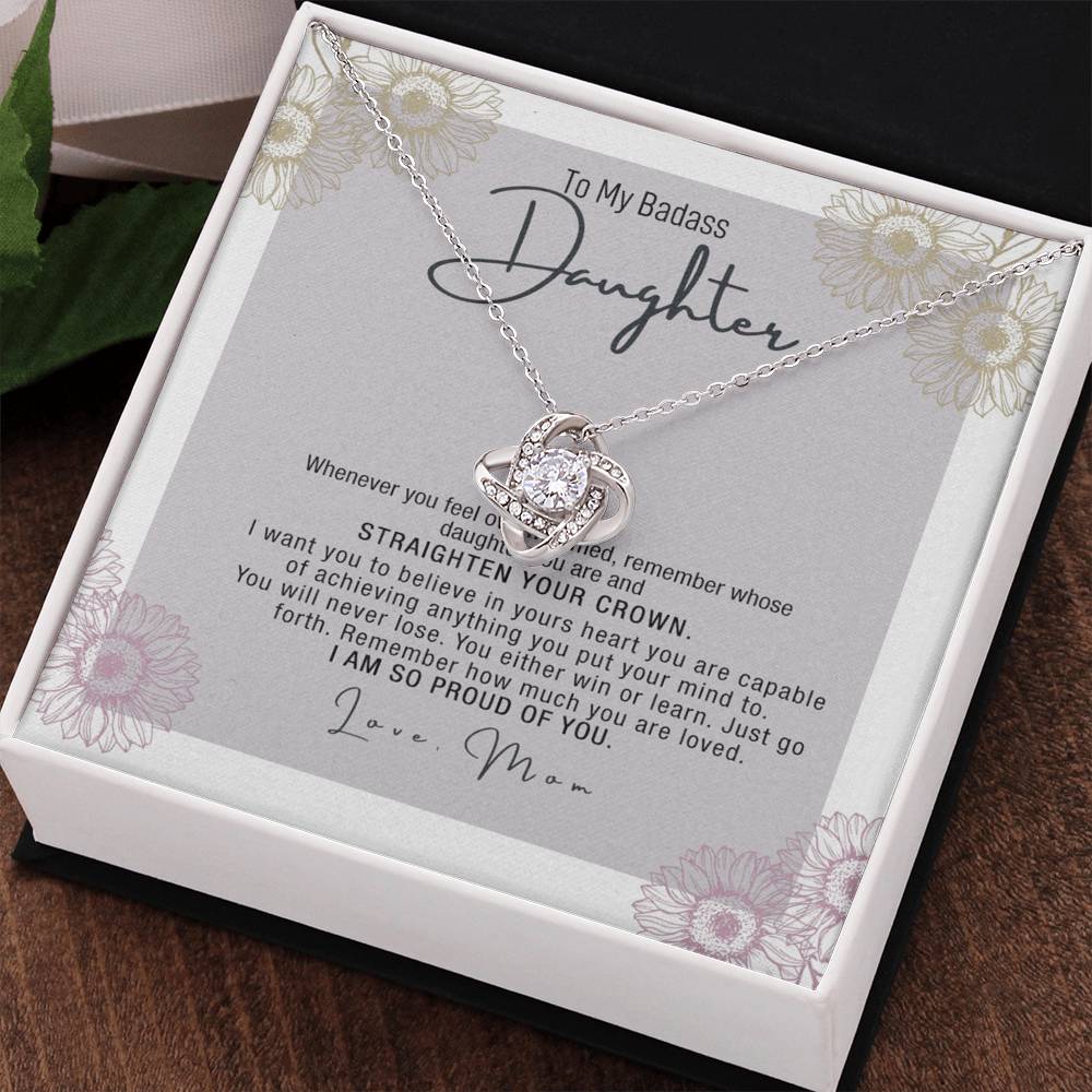 Daughter Gift Necklace From Mom, To My Badass Daughter Necklace From Mom, Birthday Gifts, Graduation Gifts For Daughter Gifts From Mom, Necklace To Daughter From Father Jewelry Gift For Girls