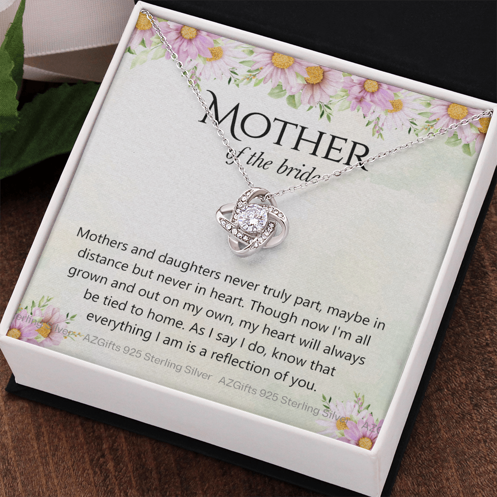 Mother Of The Bride Gift Necklace, The Love Knot Necklace Mother Of The Bride, Mother Of The Bride Gifts Pendant, Gift Necklace For Mother Of The Bride, Mother Of Bride Jewelry Gift For Women