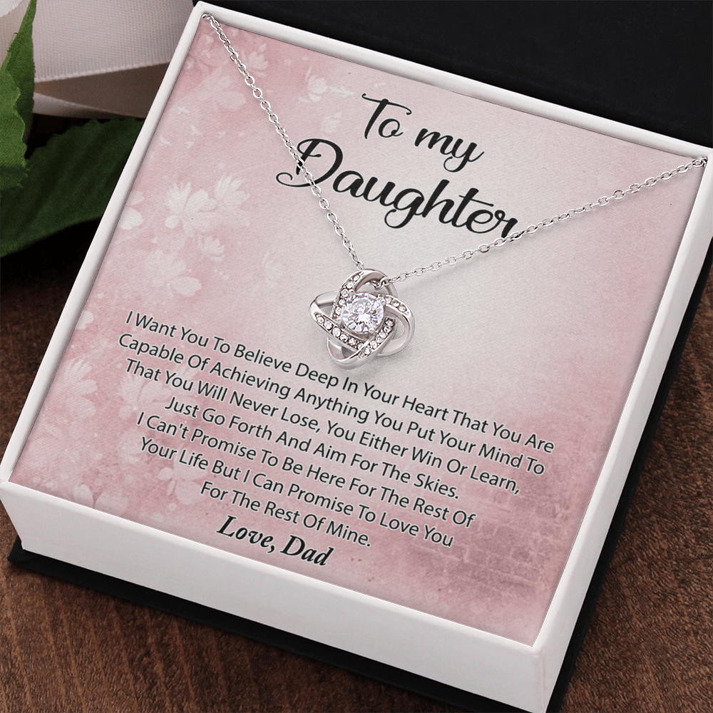 To My Daughter Necklace Gift From Dad, Deep In Your Heart Necklace For Daughter Present Gift On Graduation Birthday Christmas Father And Daughter Jewelry Gift for Girls, Her, Step Daughter Necklace