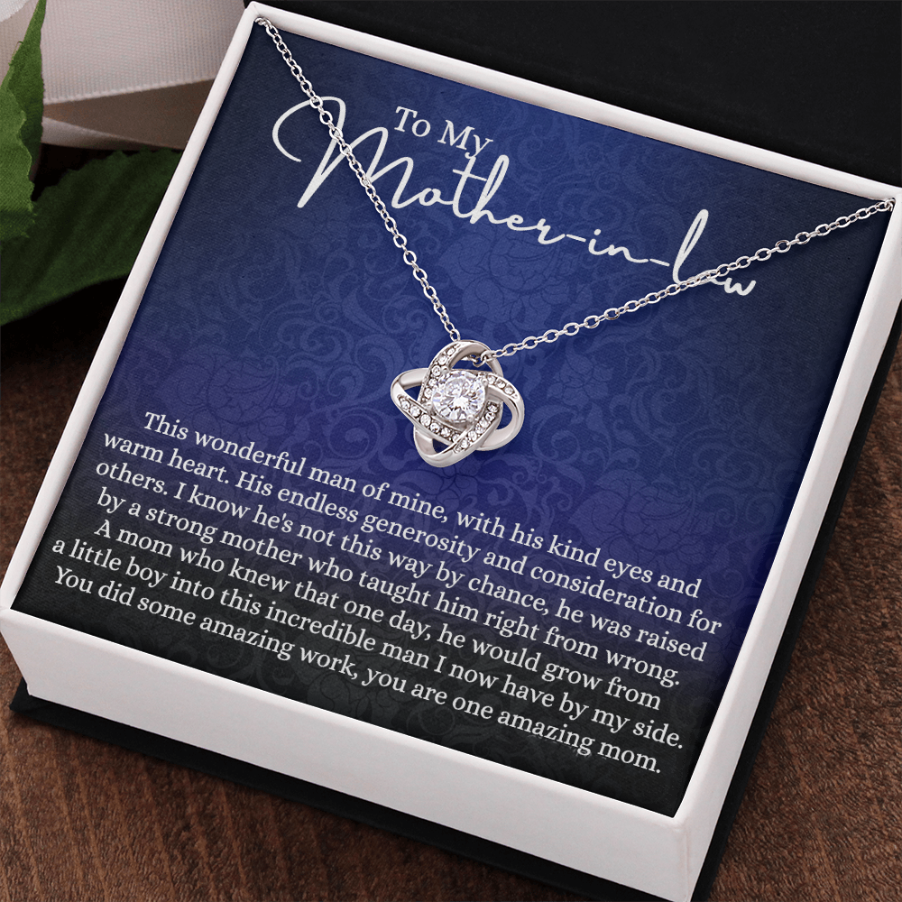 Happy Mother's Day Necklace - To My Mother In Law Love Knot Necklace From Son This Wonderful Man Of Mine, Mother In Law And Son In Law Gift Necklace Gift For Amazing Mom Jewelry Gift For Women