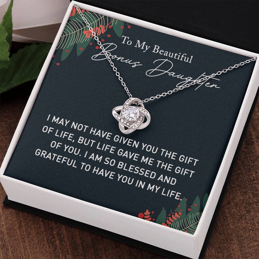 Daughter Gift Necklace, Step Daughter Birthday Gift Pendant Gift For Bonus Daughter, Mother To Bonus Daughter Jewelry Gift For Girls Her, To My Beautiful Badass Daughter Necklace From Mom