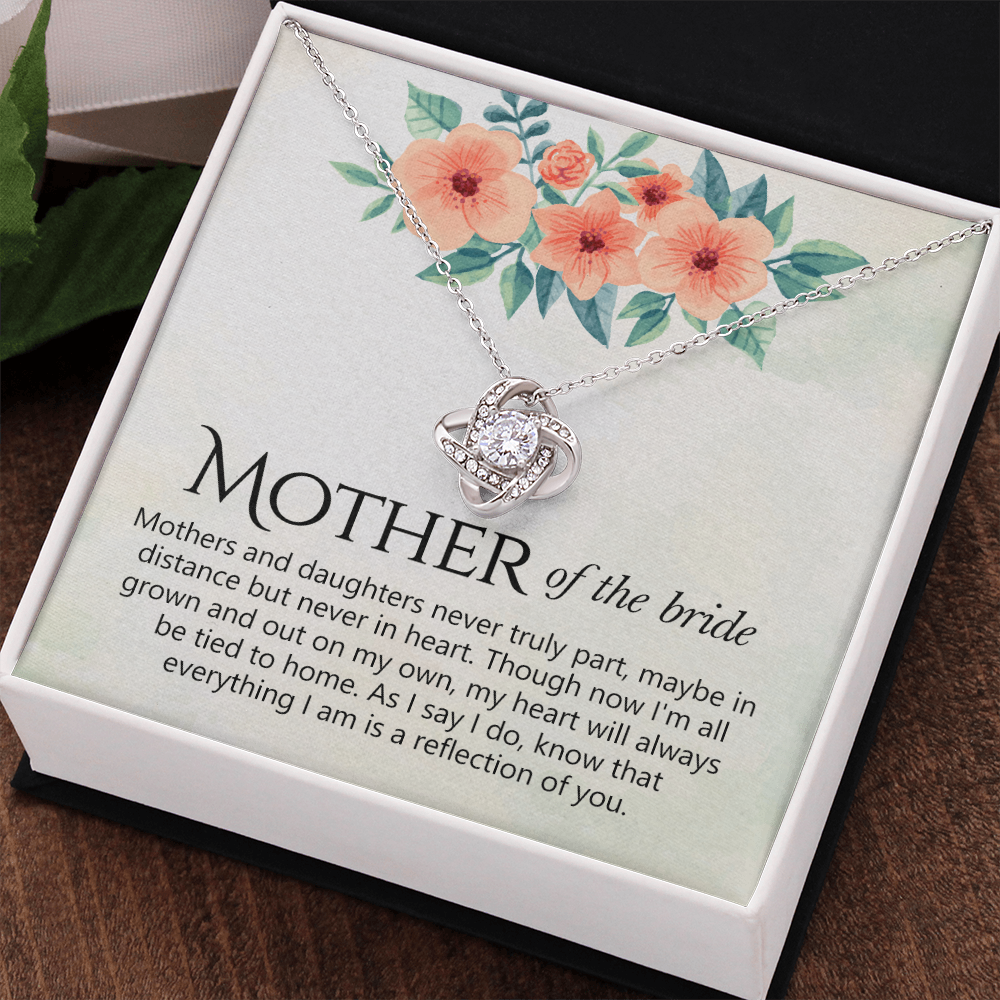 The Love Knot Necklace Mother Of The Bride, Mother Of The Bride Gift Necklace, Mother Of The Bride Gift Love Knot Pendant Necklace For Mother Of The Bride, Mother Of Bride Jewelry Gift For Women