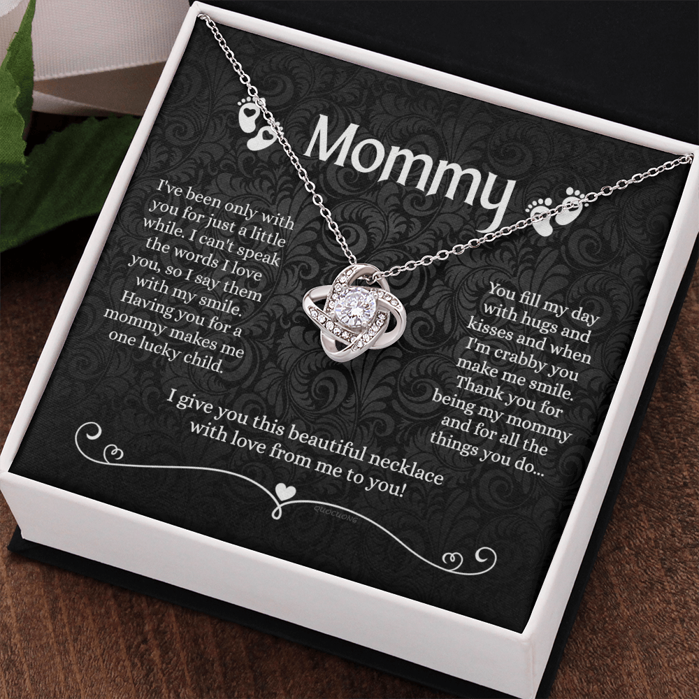 Mommy Gift Necklace, To My Mom Love Knot Necklace From Daughter Necklace Gift For Mom Mother's Day Necklace Gift For Mom, Birthday Gift Necklace For Mom Anniversary Jewlry Gift For Women, Mommy