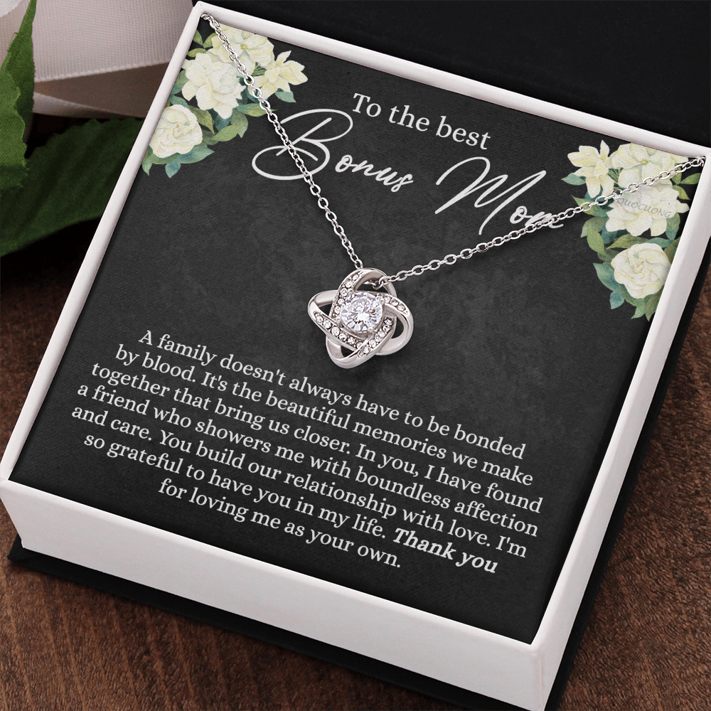 Bonus Mom Gift Necklace, To The Best Bonus Mom From Bonus Daughter, Mother Daughter Necklace Gift For Her, Bonus Mother Gift Necklace On Mother's Day, Anniversary, Birthday, Jewelry For Women