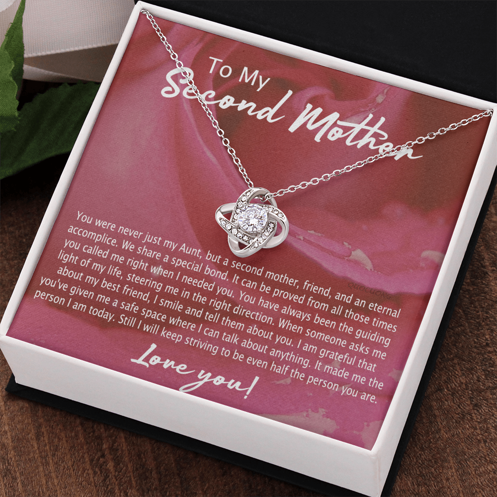 Second Mother Necklace, To My Second Mom Love Knot Necklace From Son, Second Mother Gift Necklace, Mother Pendant Gift Necklace From Daughter Or Son, Jewelry Gift For Women, Boyfriend's Mom Gift