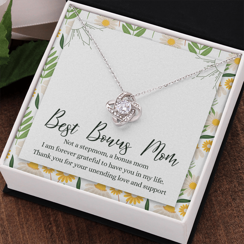 Gifts Necklace For Best Bonus Mom, To My Bonus Mom Necklace From Bonus Daughter, Bonus Mother Gift Necklace On Mother's Day, Birthday Gift Anniversary Jewelry For Women, Bonus Mom Gift Necklace