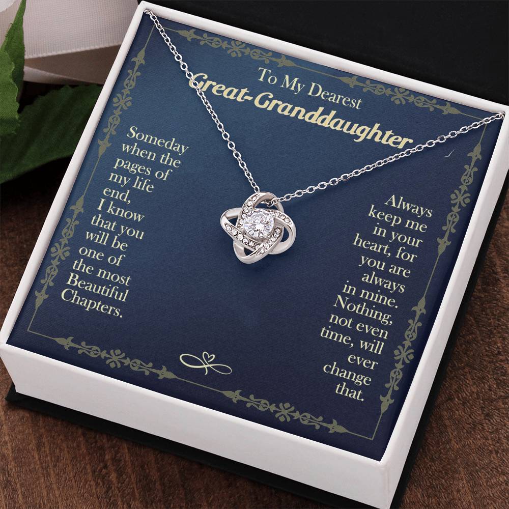 Granddaughter Gifts Necklacce from Grandma - To My Dearest Great Granddaughter Love Knot Necklace from Grandma Jewelry Gift for Girls, Granddaughter Pendant Necklaces gifts Birthday Graduation Gift