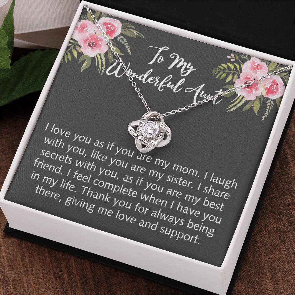 To My Wonderful Aunt Love Knot Necklace Gift From Niece Aunt Gifts Necklace for Auntie Gifts Jewelry for Aunt Birthday Gifts Best Aunt Ever Aunt Necklace from Niece Aunt and Niece Necklace