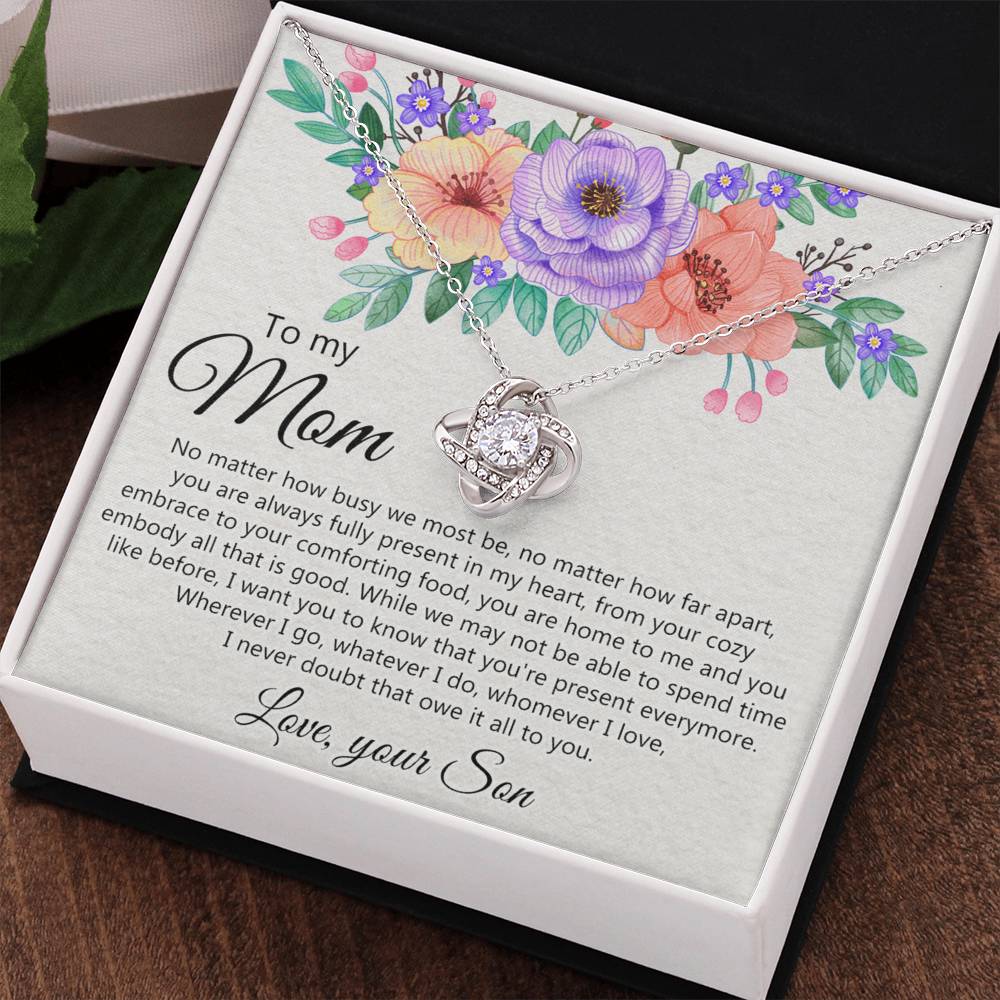 To My Mom Love Your Son Necklace, Meaningful Gift Necklace for Mom, To My Mom Love Knot Necklace, Jewelry Gift For Women, Pendant Gift for Mom, Son to Mom Jewelry Mom Gift Necklace on Mother's Day