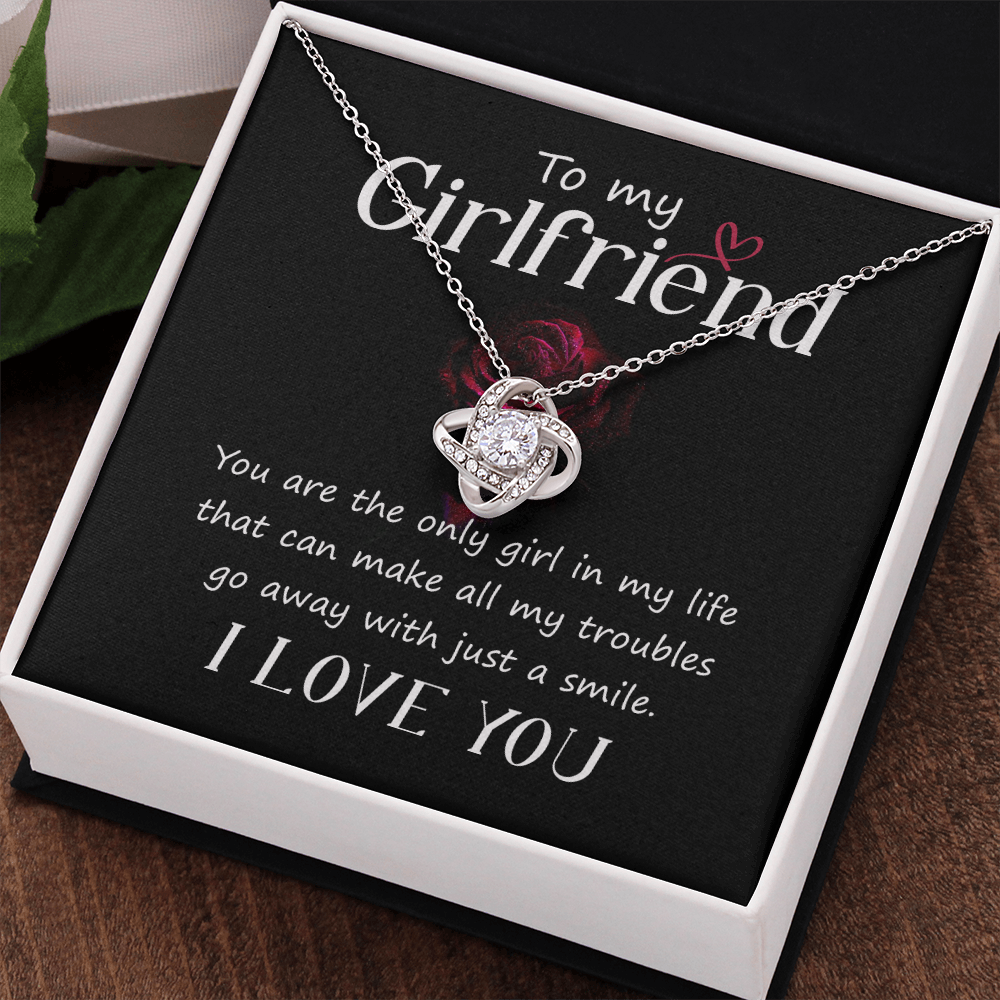 I Love You Necklace Gift For Her, To My Girlfriend Necklace From Boyfriend Xmas