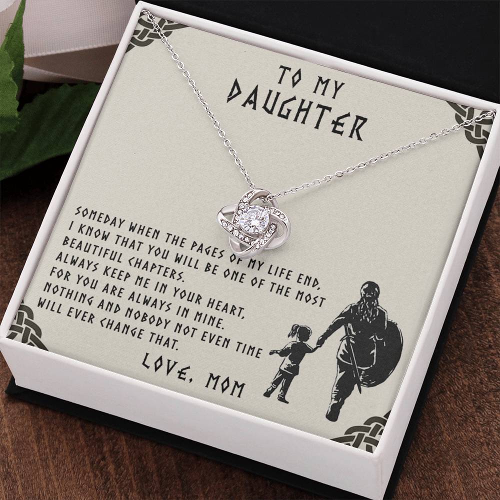 Mother Daughter Gift Necklace, Mother To Daughter Gifts From Mom, Necklace For Her, Viking To My Daughter Necklace From Mom On Graduation Gift, Birthday Christmas For Badass Daughter Beautiful Girl