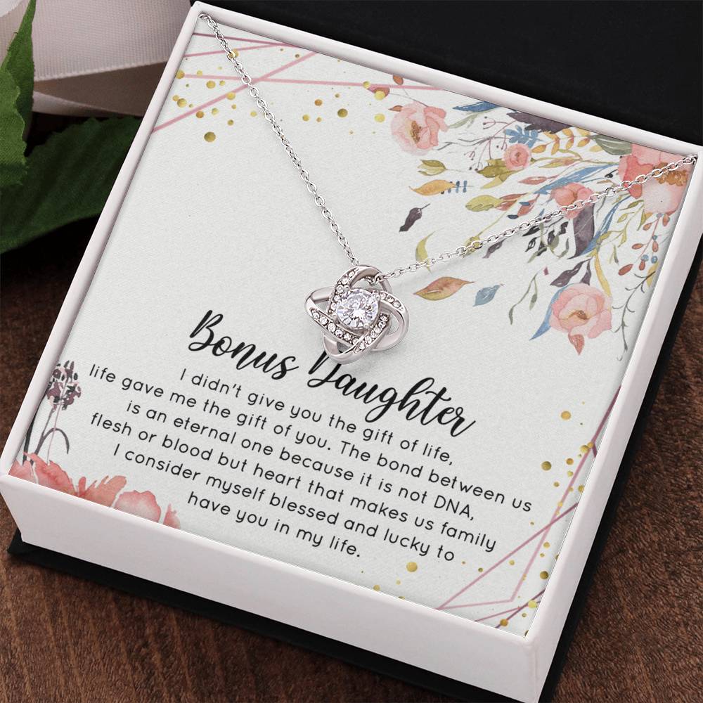 To My Bonus Daughter Necklace From Bonus Mom Jewelry Bonus Daughter Gift From Bonus Mom,Birthday Gift, I Love You Necklace Daughter Gifts Pendant Includes Gift Box Jewelry Gift For Girls