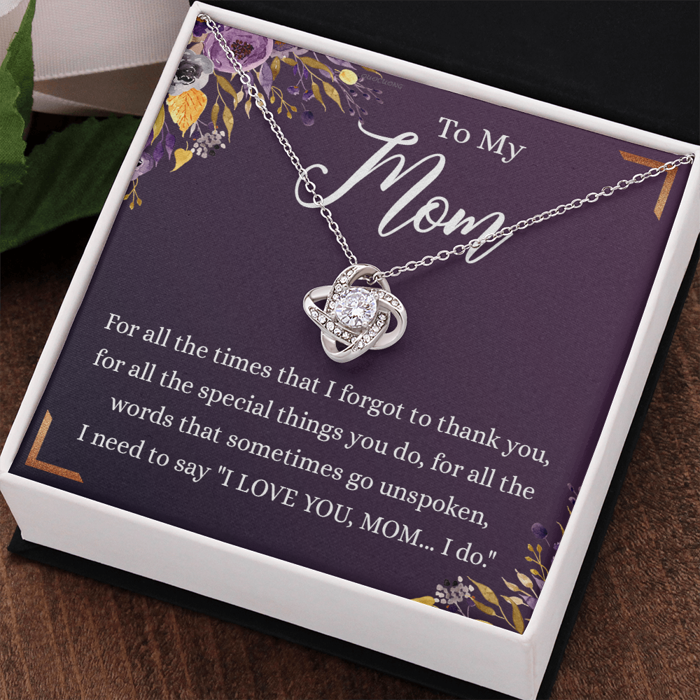 Mother Gift Necklace, To My Mom Love Knot Necklace From Daughter, Mother's Day Necklace Gift, Retriment Anniversary Necklace Gift For Mom, Bonus Mom Present for Mom Necklace Jewelry Gift for Women