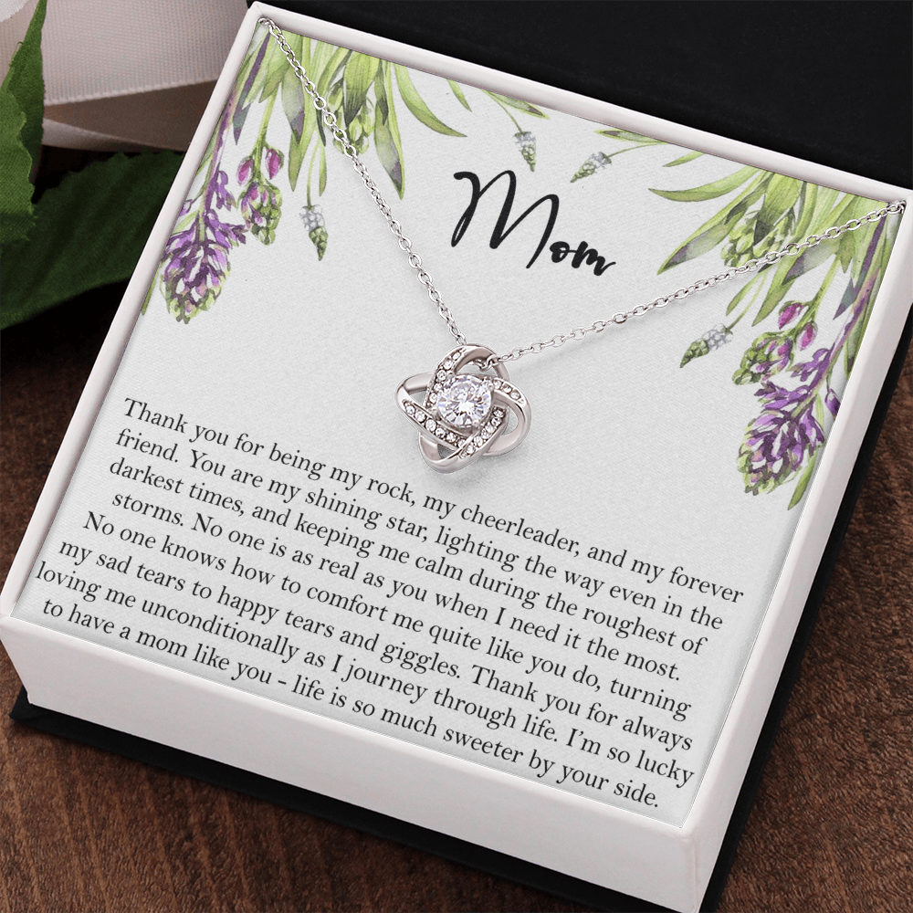 Thank You Mom Gift Necklace, To My Mom Love Knot Necklace Gift From Daughter And Mother Love Knot Pendant Gift For Mom, Bonus Mom Gift Necklace Thank You Pendant Gift For Mom, Jewelry Gift For Women