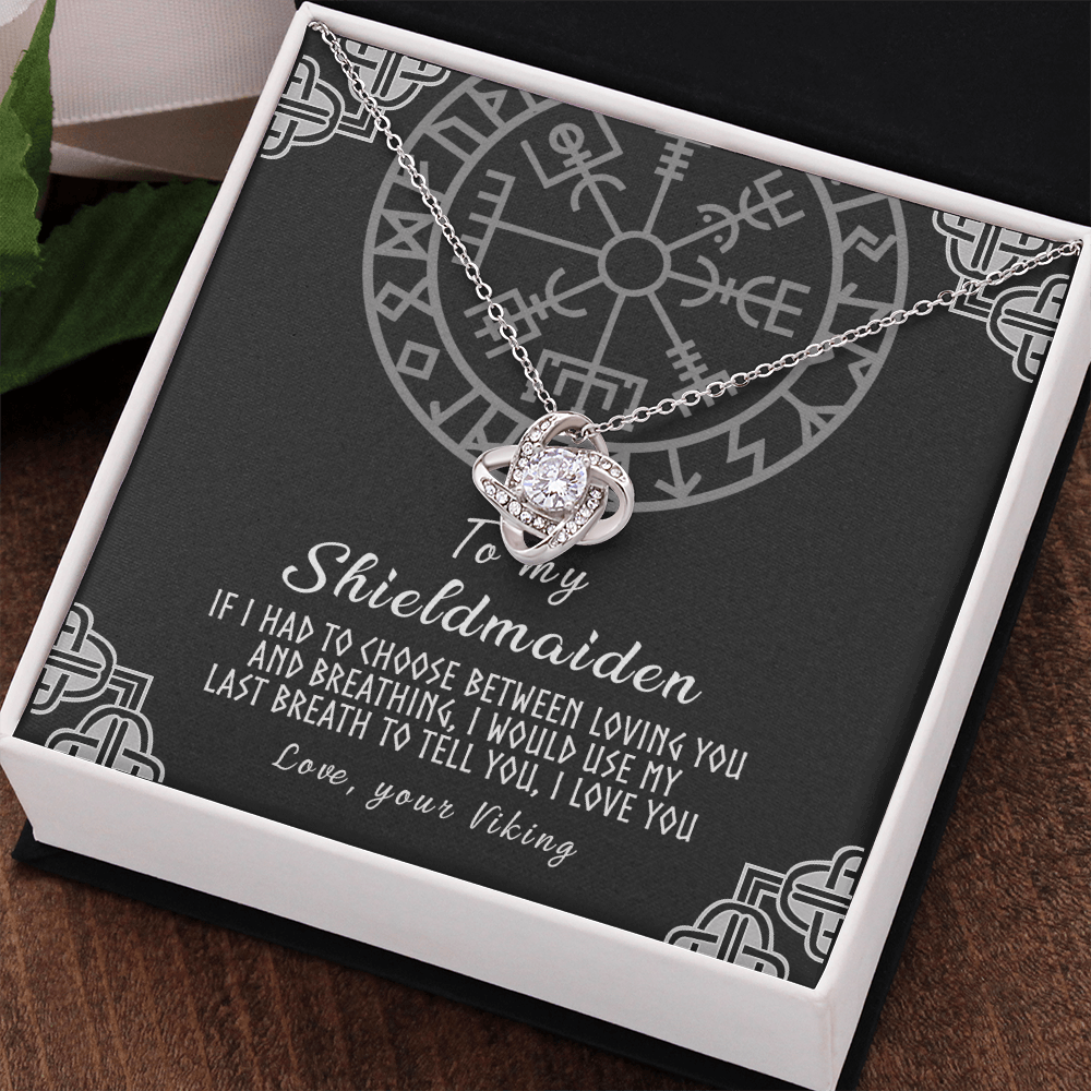 Personalized Gift Necklace, To My Shieldmaiden Necklace From Viking, Jewelry Gift For Women, Wife Gift Necklace Girlfriend Pendant Gift On Christmas, Valentine Day, Anniversary Customized Card Gift
