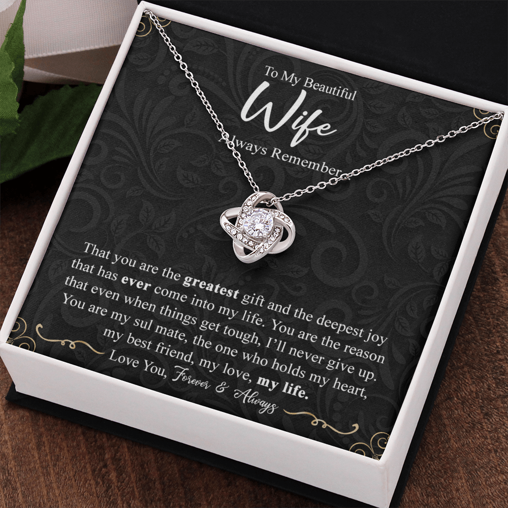 Personalized Necklace For Wife, To My Beautiful Wife Gift Necklace From Husband, Custom Name Necklace Gift For Wife, Always Remember Necklace Gift For Wife, Jewelry Gift For Women, Soulmate Gift