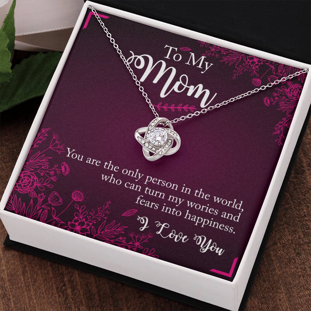 To My Mom Necklace From Daughter, You Are The Only Person Necklace Gift For Mom, Mother And Daughter Love Knot Necklace, Mom Gift Necklace On Birthday Gift, Anniversary Pendant Gift For Mom Jewelry