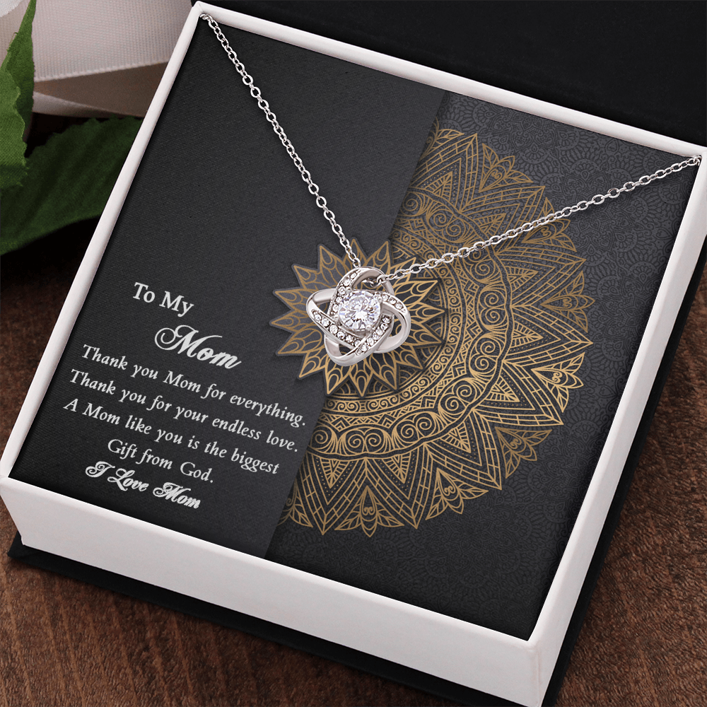 Thank you Mom Necklace from Daughter Gift for Mother's Birthday Xmas Present
