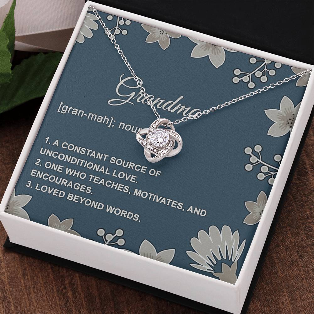 Jewelry Gift for Women, Grandma Gift Pendant, Grandma Gift Necklace - To My Grandma Love Knot Necklace From Granddaughter, Grandmother Grandma Love Beyond Words Necklace Gift For Grandma On Birthday
