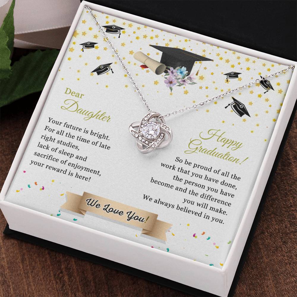 Graduation Gift for Her, To My Daughter Necklace From Parent We Love You Necklace, College Graduation Gifts Pendant For Daughter Graduation Necklaces High School Graduation Gift for Daughter
