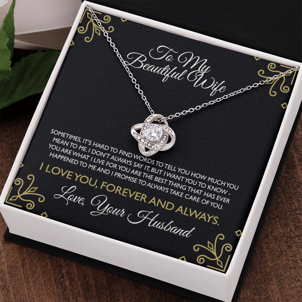 Gifts For Wife Romantic Necklace, Wife Gift Necklace Ideas, To My Smoking Hot Wife Necklace From Men, Message Card and Gift Box For Wife, To My Beautiful Wife Necklace From Husband To Wife