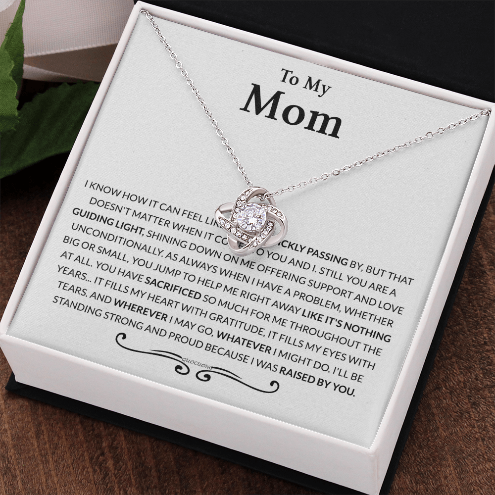 Mom Gift Necklace, To My Mom Necklace From Daughter, The Love Knot necklace Gift For Mom, Birthday Gift Necklace For Mom, Mother's Day Necklace Gift For Mom From Daughter Jewelry Bonus Mom Necklace
