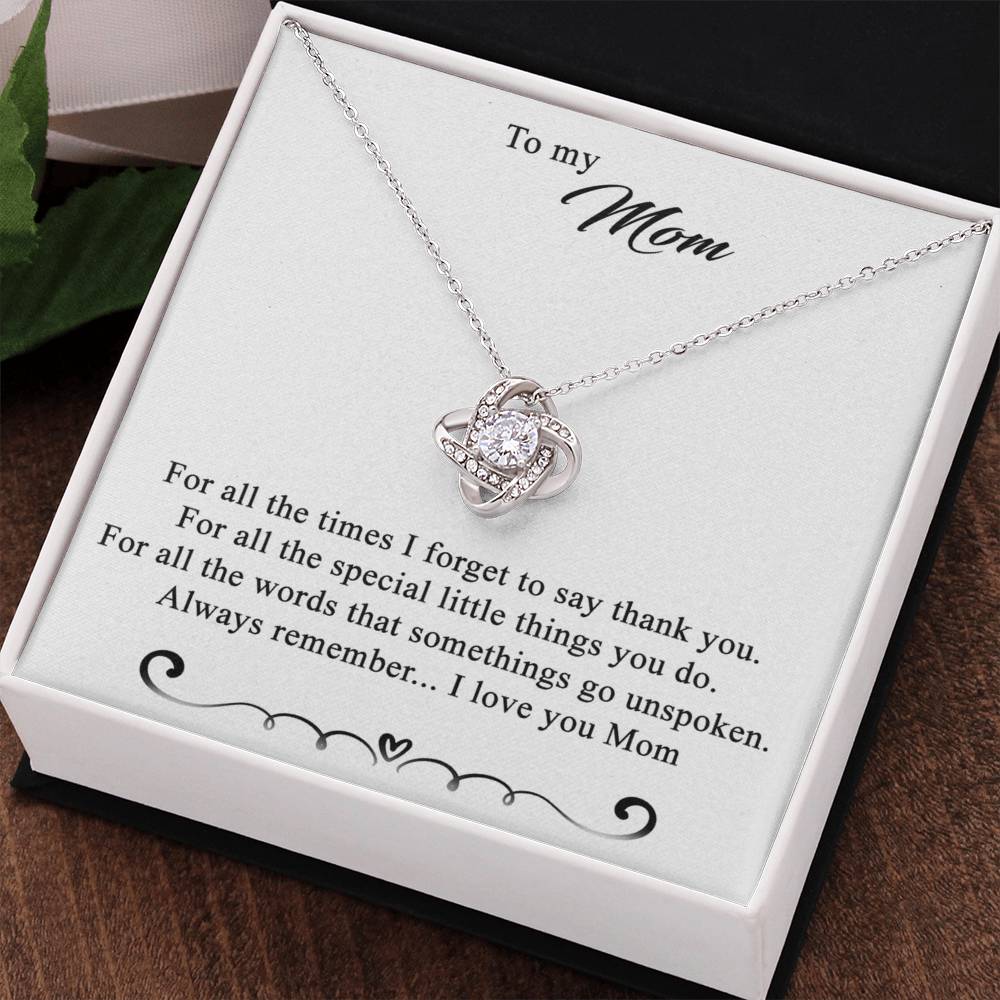 To My Mom Love Knot Necklace Special Gift Birthday Mothers Day Gift For Mom