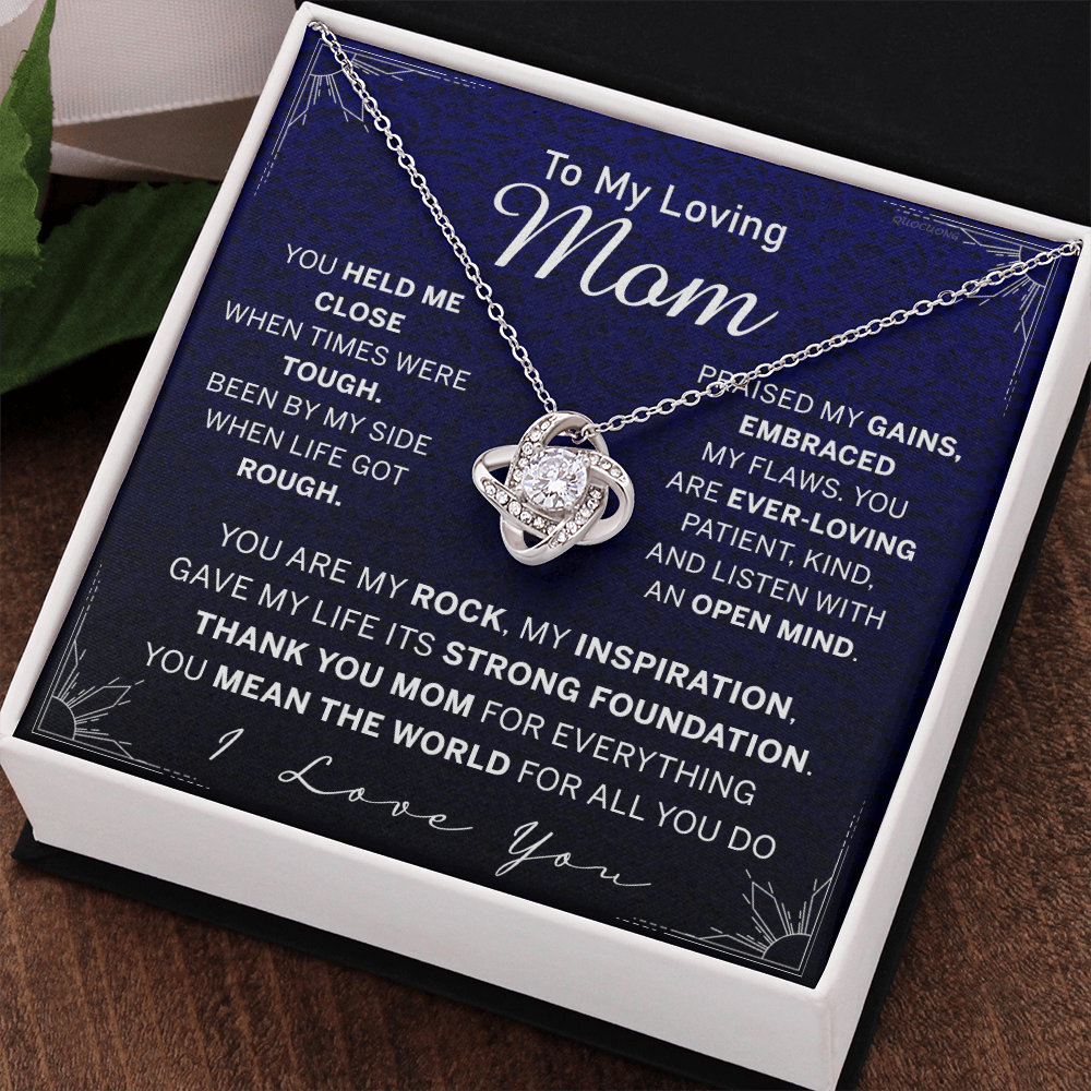 To My Loving Mom Necklace, Mom Love Knot Necklace From Daughter And Mother Necklace, You Held Me Close Necklace Gift For Mom, Loving Mom Gift Necklace, I Love You Necklace Gift For Mom, Jewelry Gift