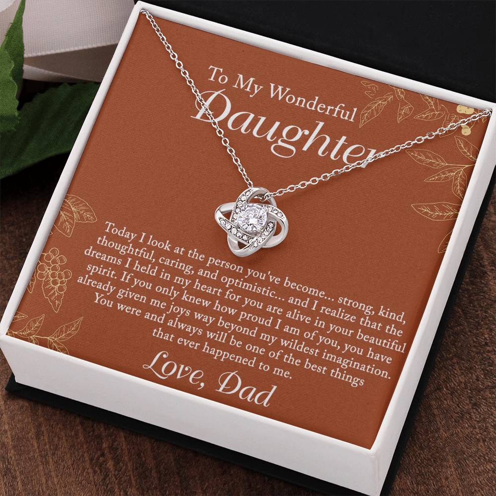 Daughter Gifts Necklace From Dad, To My Wonderful Daughter Necklace From Dad And Daughter Necklace Birthday Gift for Daughter From Dad Christmas Gift For Daughter Necklace, Father Daughter Necklace