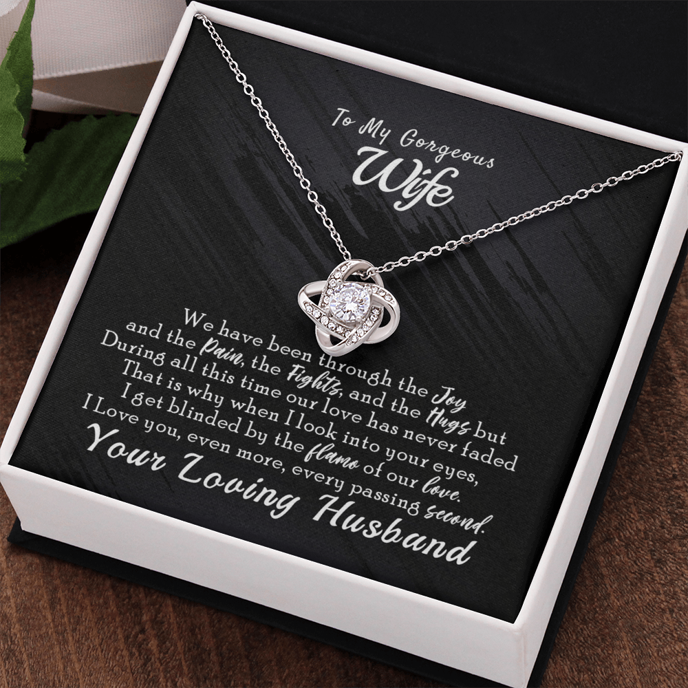 To My Gorgeous Wife Necklace From Husband, You Loving Husband Necklace Gift For Wife, Soulmate Gift Necklace, Husband And Wife Love Knot Necklace, Wife Gift Necklace, Future Wife Gift Pendant