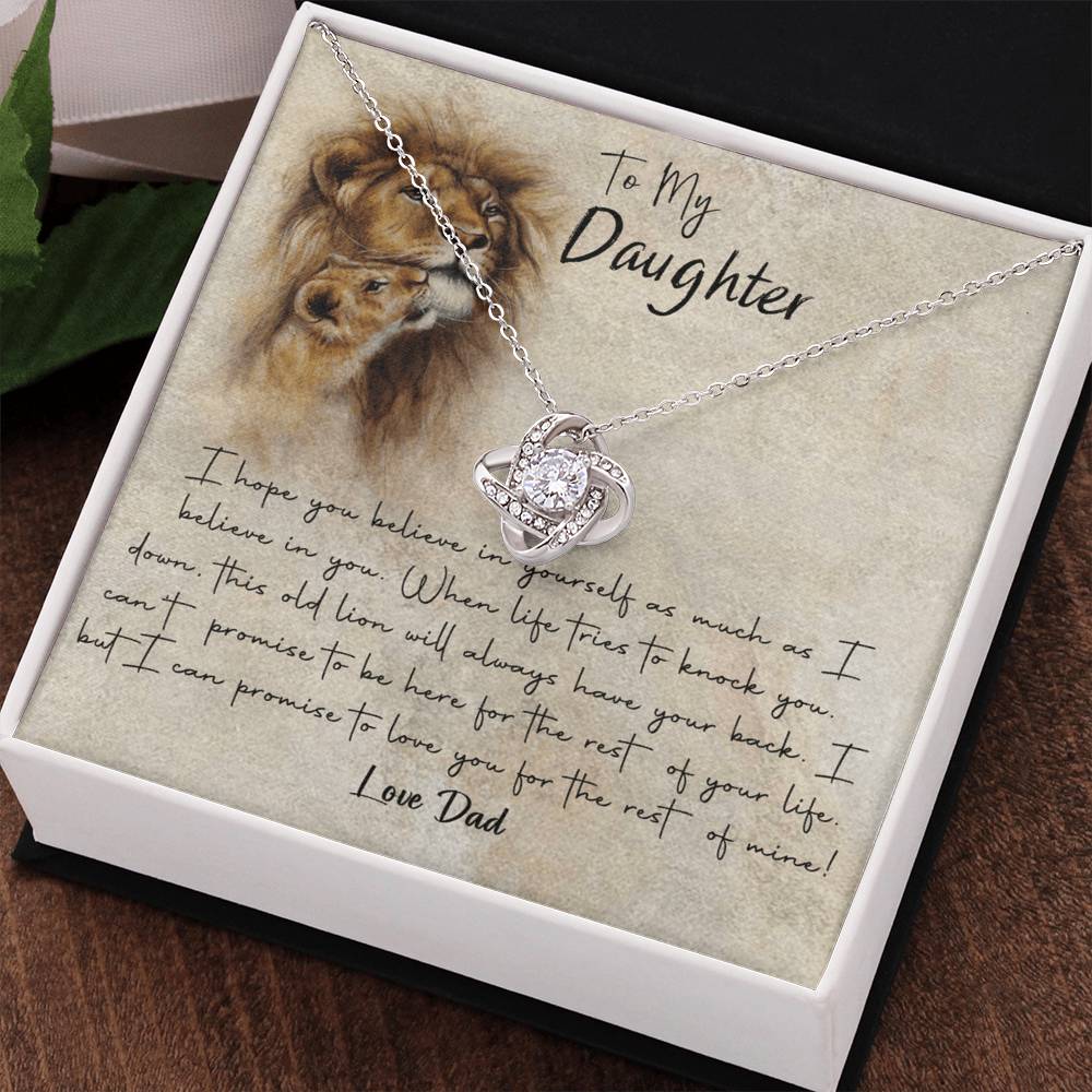 Lion To My Daughter Gift Necklace I Hope You Believe in Yourself Pendant, Dad and Daughter Necklace, Lion Daughter Gift Pendant Necklaces styles Jewelry Gift For Girls, Little Girl Necklace