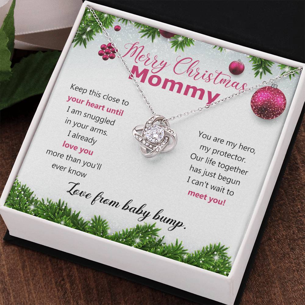 Mommy To Be Merry Christmas Present Necklace From Baby Bump First time mommy