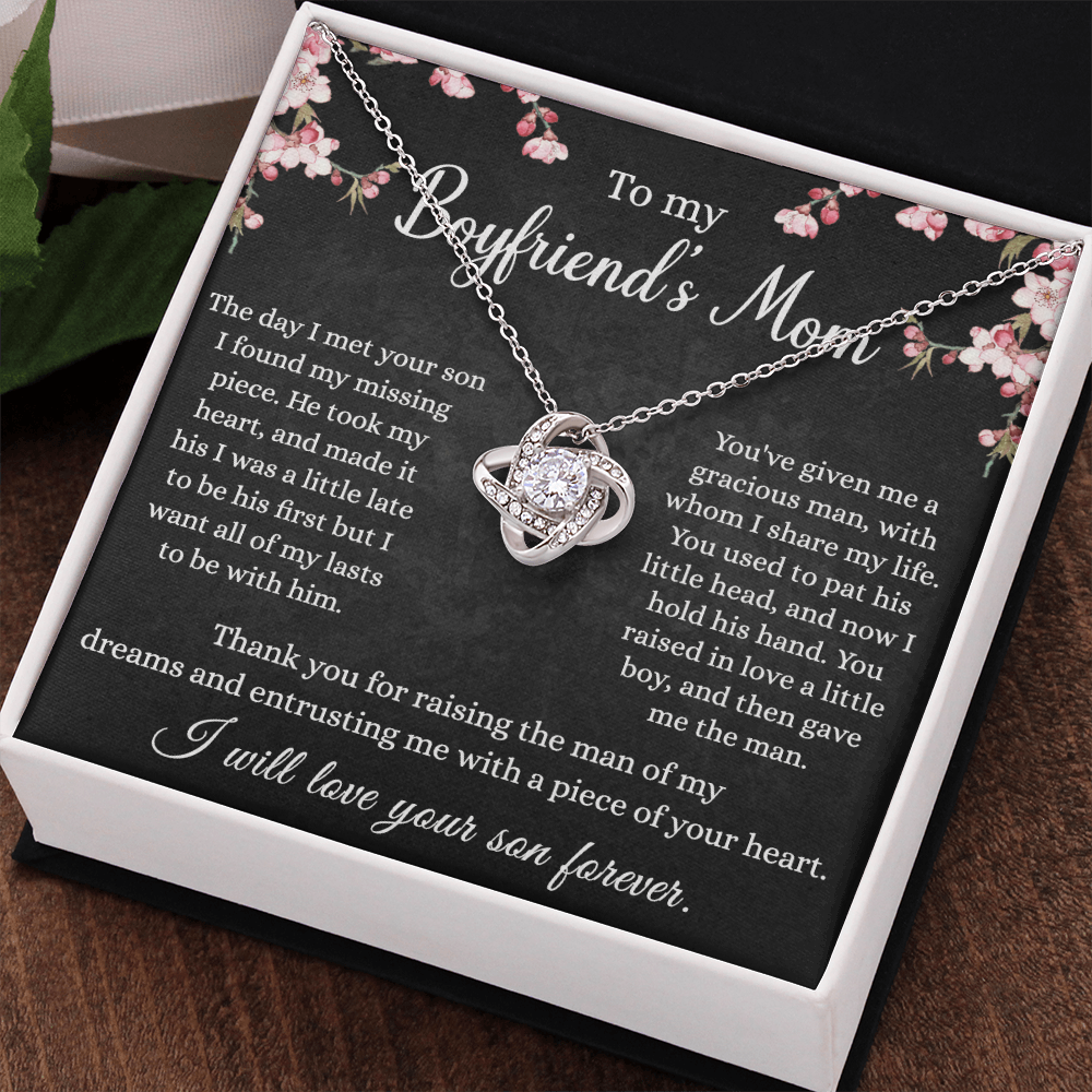 To My Boyfriend's Mom Necklace From Girlfriend, With Message Card And Box Gift For Her, Boyfriends Mom Gift Necklace, Gift for Bf Mom, Mothers Day Necklace For Boyfriends Mom From Girlfriend