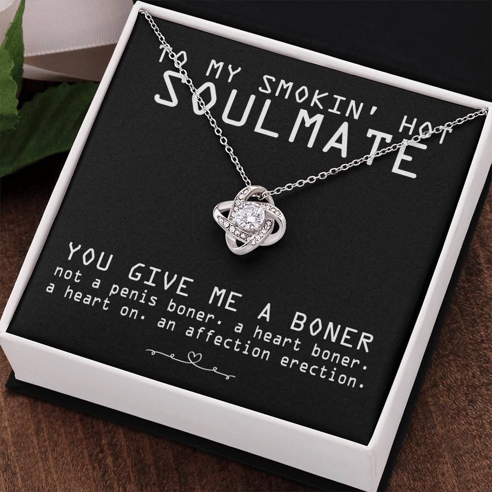 To My Smokin' Hot Soulmate Necklace From Husband, Boyfriend To Soulmate Gift for Fiancee Wife Smokin' Hot Birthday Present Xmas Gift Necklace for Her Romantic, Girlfriend Gift Necklace Message