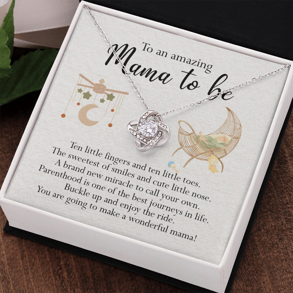 To An Mama To Be Gift Necklace, To An Amazing Mama To Be Love Knot Necklace For New Mom Expecting Mom Mother's Day Gift Idea Necklace For New Mom, Mama To Be Gift Necklace Jewelry Gift for Women