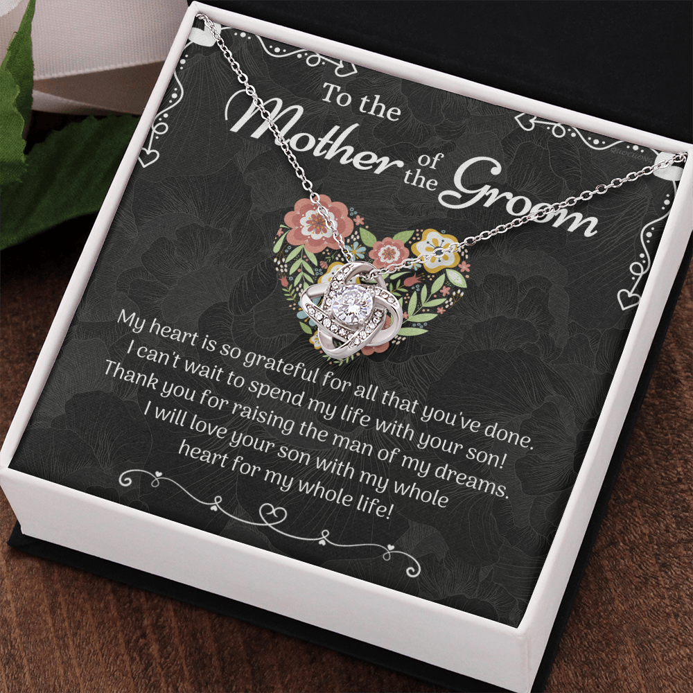 Mother of the Groom Sunflower Necklace from Bride, To The Mother of the Groom Love Knot Necklace From Son Gift For Mom, Mother Of The Groom Gift Necklace, Mom of Groom Gift Jewelry Gift For Women