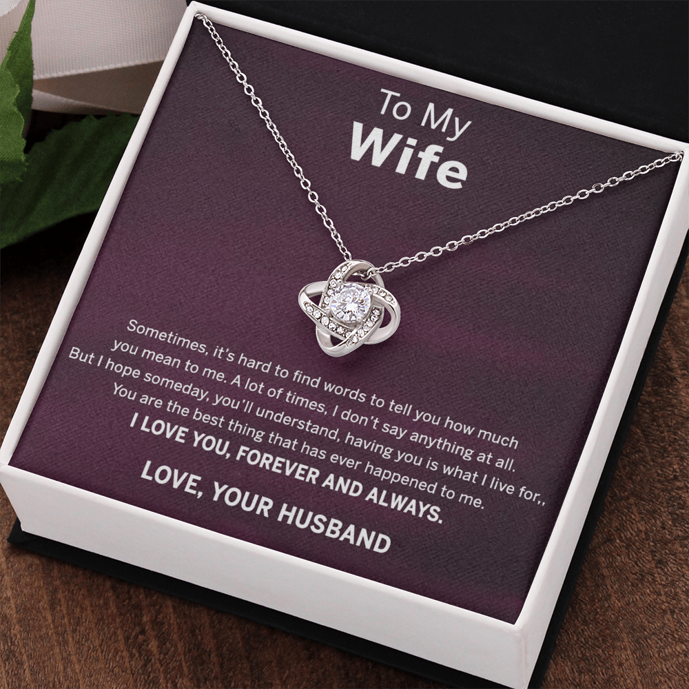 Forever And Always Necklace, To My Wife Necklace From Husband, Wife Love Knot Necklace, Jewelry Gift For Women, Badass Wife Gift Necklace, Future Wife Gift Necklace Soulmate Gift Love Knot Pendant