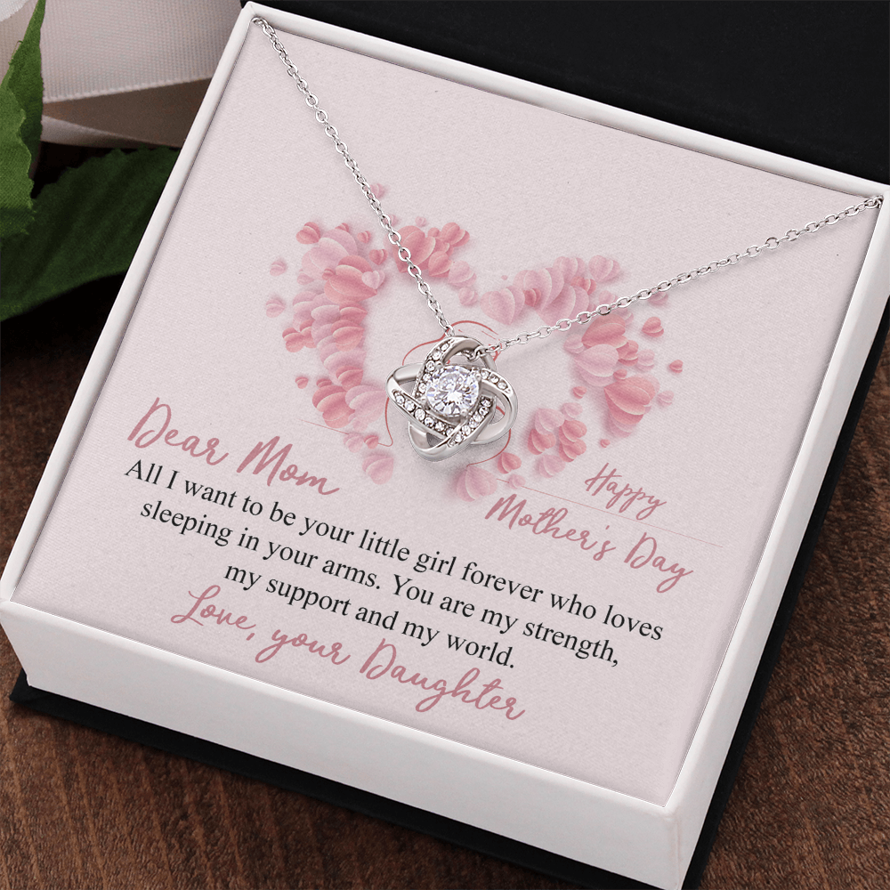 Mother And Daughter Necklace, To My Mom Necklace From Daughter, Happy Mother Day Necklace Gift For Her, Dear Mom Necklace, Your Littler Girl Necklace For Mom On Mother's Day, Anniversary, Christmas