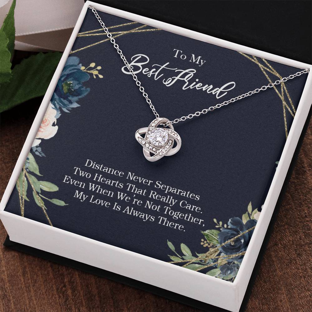To My Best Friend Necklace From Friend, Love Knot Pendant for Friendship Gifts Best Friends, To Best Friend Love Knot Necklace Gift for Bestie Jewelry Gifts for BFF Gift Jewelry for Girls Her