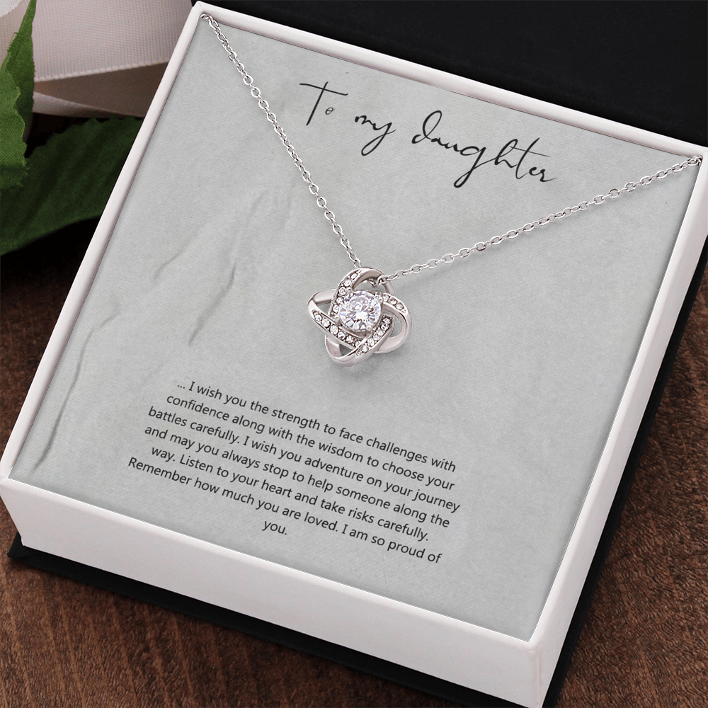 Gift Necklace For Bride From Mom, To My Daughter Love Knot Necklace From Mom, Wedding Gift Necklace From Mother To Daughter, Bride gift Necklace For Daughter's Wedding Day Keepsake Gift Unique